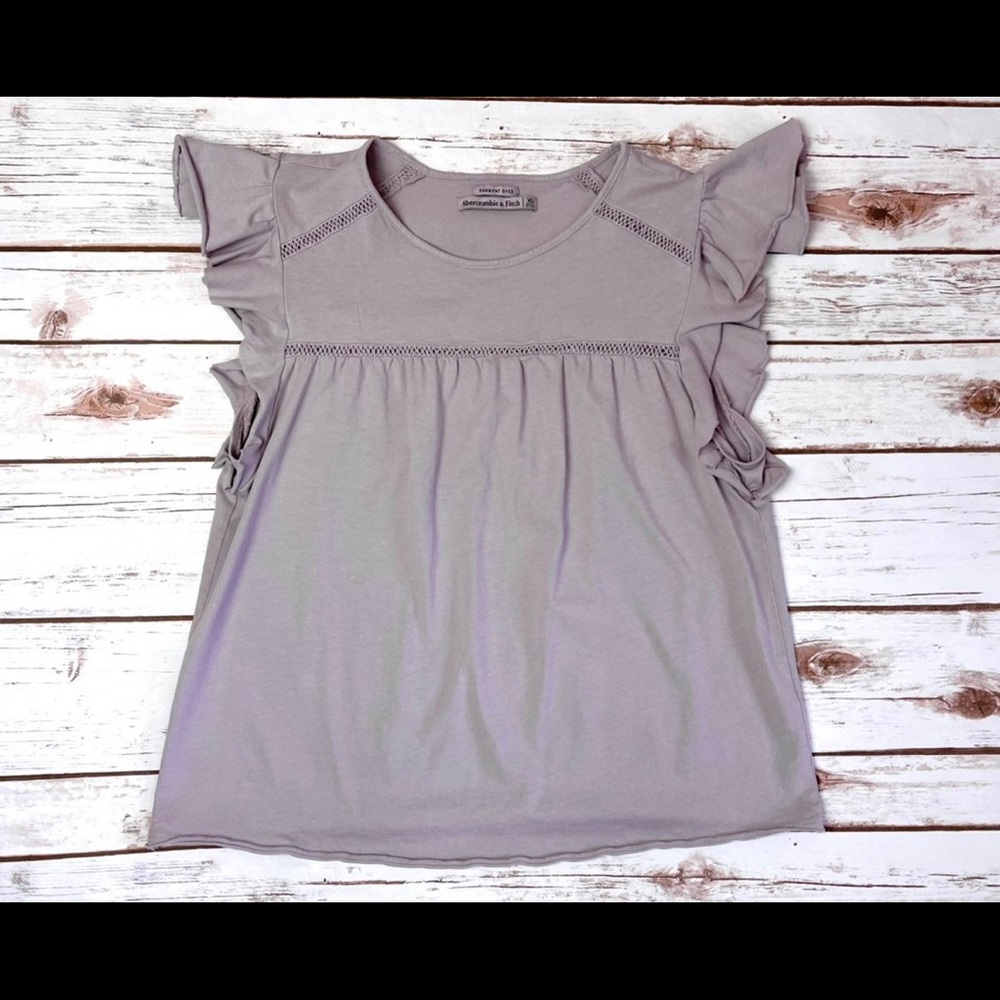 Abercrombie Mauve Flutter Sleeve Baby Doll Swing Top Size XS